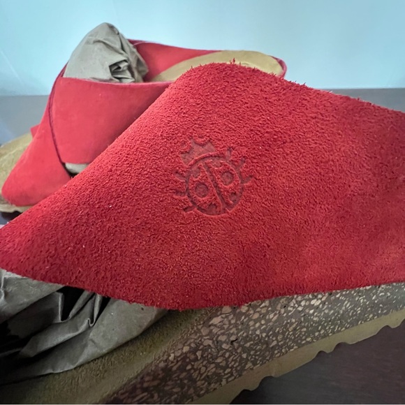 Yokono Red Suede Wedge Sandals comfortable boho made in Spain 6.5 NWT - Picture 4 of 6